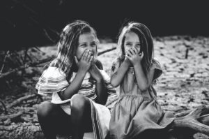 Photographer fun children face